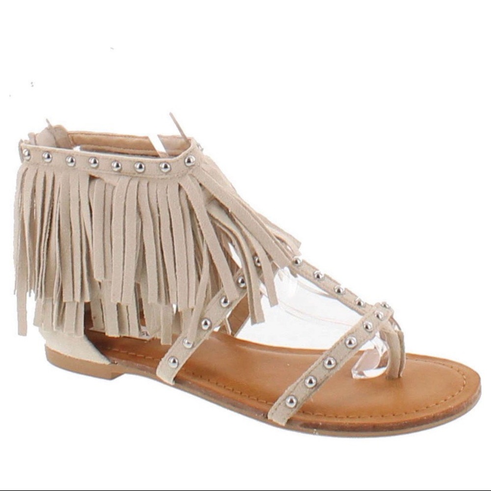 Not Rated Xenia Fashion Fringe Studded Sandals New